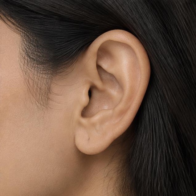 AI-generated illustration: Outer ear shape; not a patient result